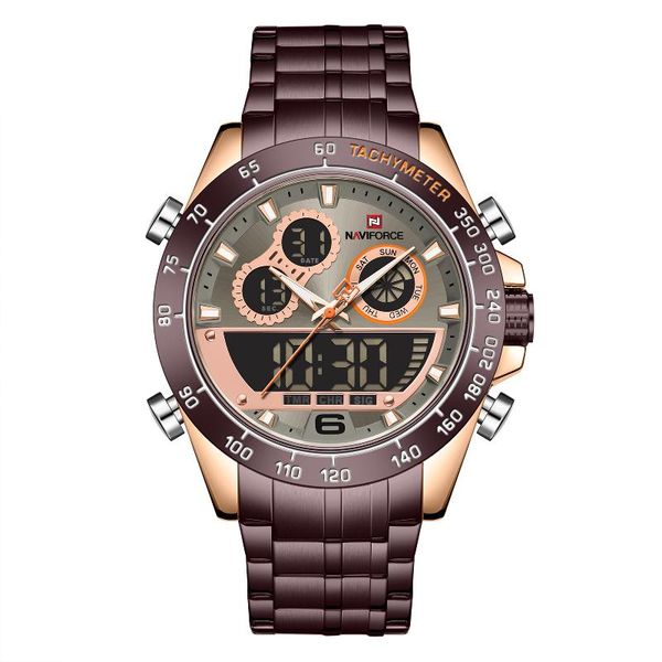 wristwatches quartz digital electronic business men's watch dual time mode backlit 3atm waterproof fashion sport wristband, Slivery;brown
wristwatches quartz digital electronic business men's watch dual time mode backlit 3atm waterproof fashion sport wristband, Slivery;brown