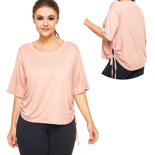 yoga outfit drawstring fitness sports shirts women plus size summer loose activewear female workout cotton pink tees 4xl
yoga outfit drawstring fitness sports shirts women plus size summer loose activewear female workout cotton pink tees 4xl