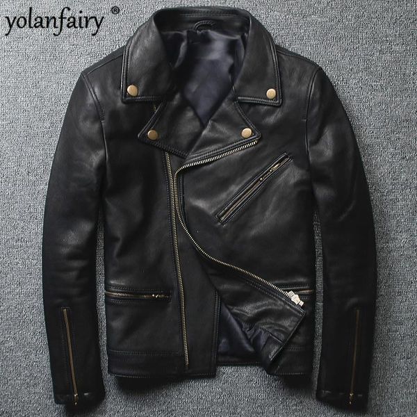 men's leather & faux genuine jacket real goatskin coat for men smart casual 2021 spring and autumn slim plus sized moto&biker 615, Black
men's leather & faux genuine jacket real goatskin coat for men smart casual 2021 spring and autumn slim plus sized moto&biker 615, Black