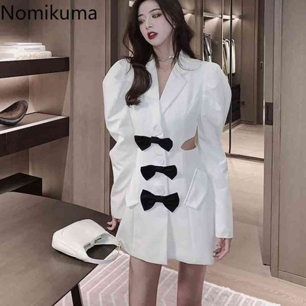nomikuma elegant notched collar woman dress korean bowknot hollow-out vestidos femme spring puff sleeve dresses 6f860 210427, Black;gray
nomikuma elegant notched collar woman dress korean bowknot hollow-out vestidos femme spring puff sleeve dresses 6f860 210427, Black;gray