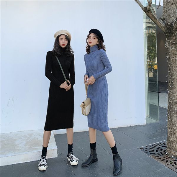 jxmyy winter new fashion temperament high-neck twist long-sleeved knitted dress slim slimming bottoming dress women 210412, Black;gray
jxmyy winter new fashion temperament high-neck twist long-sleeved knitted dress slim slimming bottoming dress women 210412, Black;gray