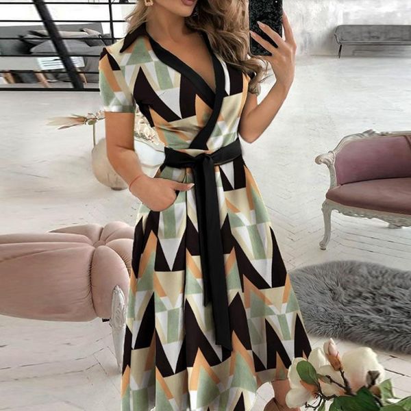 casual dresses women's dress with belt print v-neck short sleeve a-line midi female 2021 summer solid elegant office lady vestidos, Black;gray
casual dresses women's dress with belt print v-neck short sleeve a-line midi female 2021 summer solid elegant office lady vestidos, Black;gray