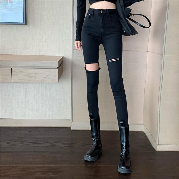 ripped jeans were thin black tight-fitting high-waisted feet pants autumn net red all-match women women's, Blue
ripped jeans were thin black tight-fitting high-waisted feet pants autumn net red all-match women women's, Blue