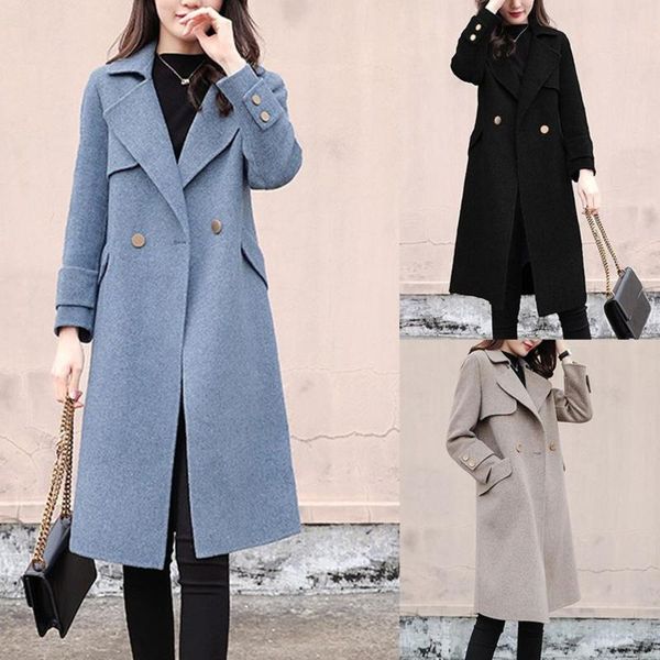 women's wool & blends 2021 coat women plus size autumn winter fashion vintage elegant solid lapel button cashmere woolen, Black
women's wool & blends 2021 coat women plus size autumn winter fashion vintage elegant solid lapel button cashmere woolen, Black