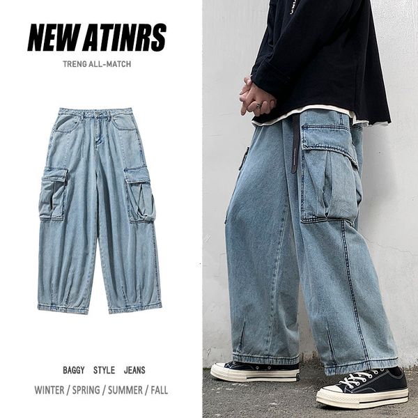 autumn straight jeans mens fashion casual retro multi-pocket tooling jeans men streetwear loose hip-hop denim trousers mens, Blue
autumn straight jeans mens fashion casual retro multi-pocket tooling jeans men streetwear loose hip-hop denim trousers mens, Blue