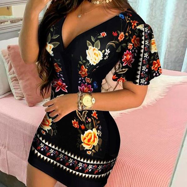 casual dresses women ruffles sleeve floral print bodycon dress vintage office ladies elegant outfits, Black;gray
casual dresses women ruffles sleeve floral print bodycon dress vintage office ladies elegant outfits, Black;gray