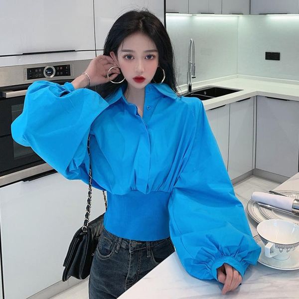 women's blouses & shirts spring blue blouse women turn down collar lantern sleeve casual cotton korena elastic waist streetwear loose, White
women's blouses & shirts spring blue blouse women turn down collar lantern sleeve casual cotton korena elastic waist streetwear loose, White
