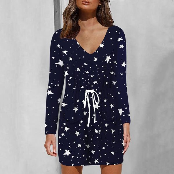 casual dresses 2021 autumn women long sleeve dress v-neck dreamcatcher and star prints waist drawstring sukienka, Black;gray
casual dresses 2021 autumn women long sleeve dress v-neck dreamcatcher and star prints waist drawstring sukienka, Black;gray