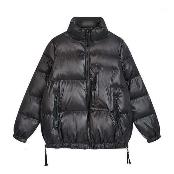 women's down & parkas winter women fashion thick warm faux leather jacket solid zipper short outwear female casual loose coat g1009041, Black
women's down & parkas winter women fashion thick warm faux leather jacket solid zipper short outwear female casual loose coat g1009041, Black