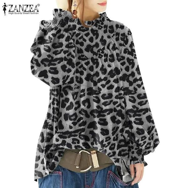 women's blouses & shirts women puff sleeved holiday blouse leopard printed casual loose bohemian fashion smocking design, White
women's blouses & shirts women puff sleeved holiday blouse leopard printed casual loose bohemian fashion smocking design, White