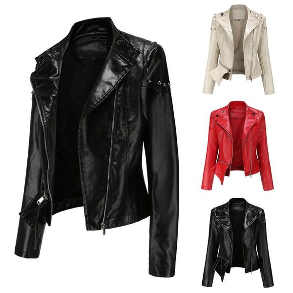 women's jackets leather jacket women's slim stand collar zip up motorcycle suit belt coat chaqueta de cuero mujer, Black;brown
women's jackets leather jacket women's slim stand collar zip up motorcycle suit belt coat chaqueta de cuero mujer, Black;brown