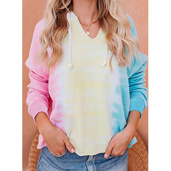 women's hoodies & sweatshirts tie-dyed print fashion v-neck long sleeves loose streetwear casual pullover gradients autumn plus size, Black
women's hoodies & sweatshirts tie-dyed print fashion v-neck long sleeves loose streetwear casual pullover gradients autumn plus size, Black