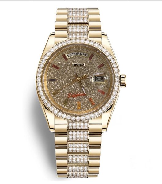 master watch luxurious and noble gold case diamond dial 36 mm sapphire glass automatic mechanical movement week calendar, Slivery;brown
master watch luxurious and noble gold case diamond dial 36 mm sapphire glass automatic mechanical movement week calendar, Slivery;brown