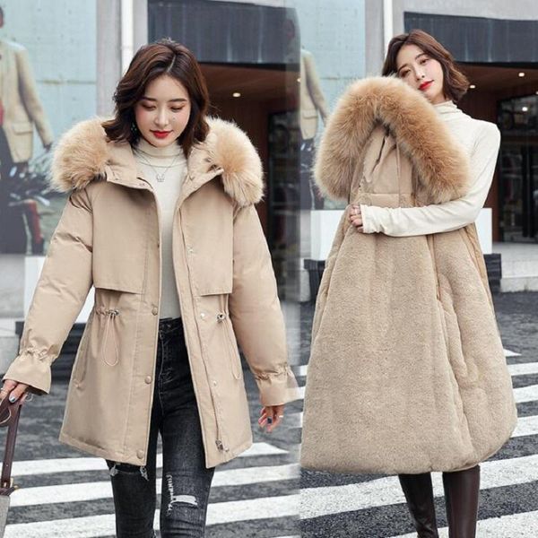women's down & parkas winter jacket women thick fur liner hooded coat wadded long gilrs jaqueta feminina, Black
women's down & parkas winter jacket women thick fur liner hooded coat wadded long gilrs jaqueta feminina, Black