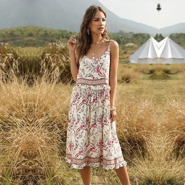 summer spaghetti strap dress women sleeveless ruffles print o-neck streetwear mid calf casual dresses, Black;gray
summer spaghetti strap dress women sleeveless ruffles print o-neck streetwear mid calf casual dresses, Black;gray