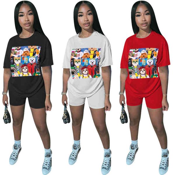 women's tracksuits summer tracksuit two piece set women clothes cartoon print short sleeve and shorts jogging suit female casu, Gray
women's tracksuits summer tracksuit two piece set women clothes cartoon print short sleeve and shorts jogging suit female casu, Gray