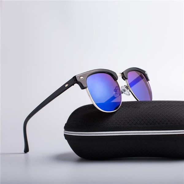 half metal fashion sunglasses men/women brand designer retro rivet lens classic sun glasses female oculos uv400 frames, Black
half metal fashion sunglasses men/women brand designer retro rivet lens classic sun glasses female oculos uv400 frames, Black