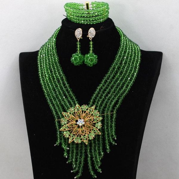 earrings & necklace unique terrific green african costume beads jewelry set nigerian bridal christmas qw371, Silver
earrings & necklace unique terrific green african costume beads jewelry set nigerian bridal christmas qw371, Silver