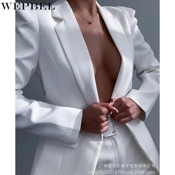 women's suits & blazers wepbel single button jacket slim solid color coat autumn long sleeve turn-down collar stitching, White;black
women's suits & blazers wepbel single button jacket slim solid color coat autumn long sleeve turn-down collar stitching, White;black