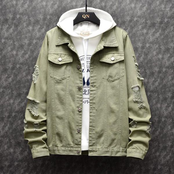 men's jackets 2021 autumn slim denim jacket teen trend handsome ripped workwear, Black;brown
men's jackets 2021 autumn slim denim jacket teen trend handsome ripped workwear, Black;brown