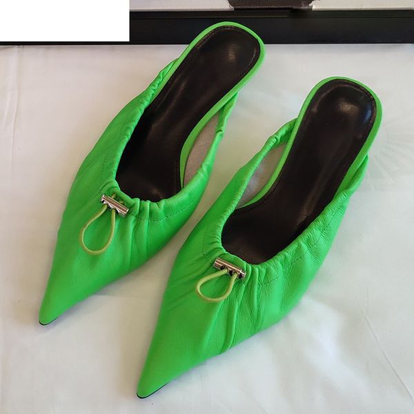 sandals kitten heels pointed toe slippers women wrinkle real leather elastic rope sweety color party shoes lazyman mules 2021 kcgr, Black
sandals kitten heels pointed toe slippers women wrinkle real leather elastic rope sweety color party shoes lazyman mules 2021 kcgr, Black
