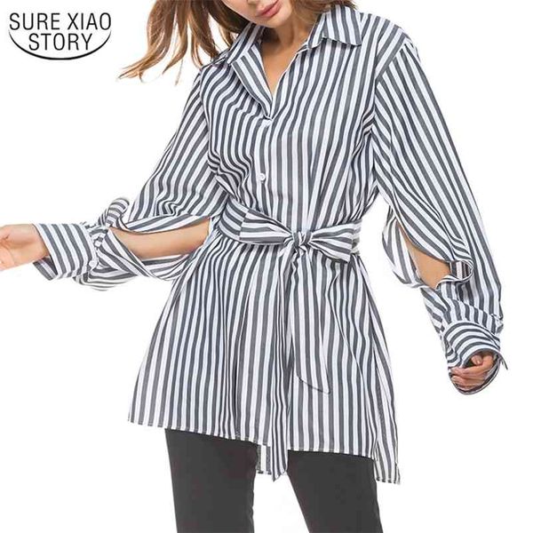 fashion women blouses single-breasted with belt striped long sleeve autumn blouse office lady style shirts 10300 210508, White
fashion women blouses single-breasted with belt striped long sleeve autumn blouse office lady style shirts 10300 210508, White