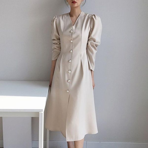 casual dresses women long korean vintage dress full sleeve single breasted split ladies elegant autumn winter 2021, Black;gray
casual dresses women long korean vintage dress full sleeve single breasted split ladies elegant autumn winter 2021, Black;gray