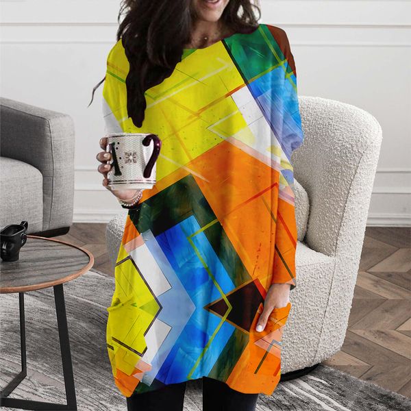 spring and autumn color plaid line pattern long pocket t-shirt female element round neck loose comfortable homewear, Black;gray
spring and autumn color plaid line pattern long pocket t-shirt female element round neck loose comfortable homewear, Black;gray