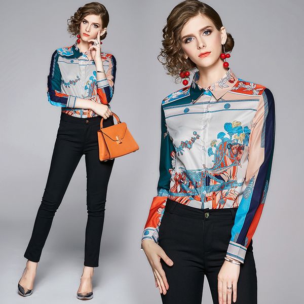 women's t-shirt 2021 fashion ol style office ladies carriage chain flower print blouses spring autumn long sleeve chiffon blouse w, White
women's t-shirt 2021 fashion ol style office ladies carriage chain flower print blouses spring autumn long sleeve chiffon blouse w, White