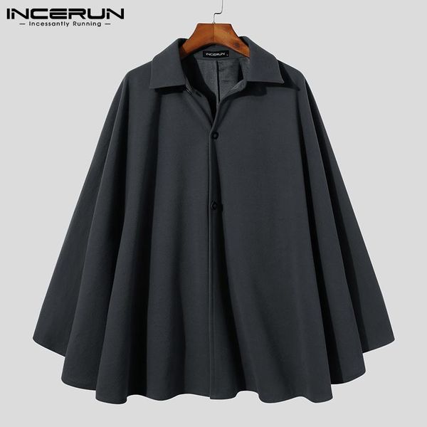 men's trench coats men cloak solid color lapel button irregular 2021 streetwear fashion faux wool blends casual ponchos incerun, Tan;black
men's trench coats men cloak solid color lapel button irregular 2021 streetwear fashion faux wool blends casual ponchos incerun, Tan;black