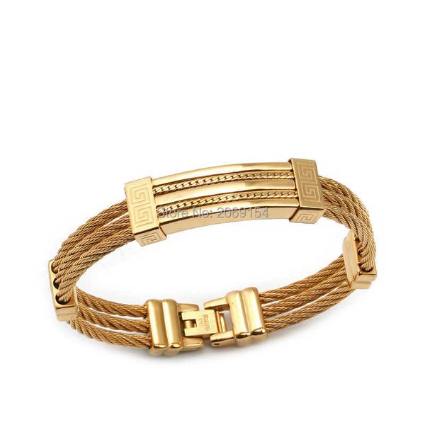 gold bangle bracelet fashion stainless jewelry steel chain link wristband titanium steel alloy black jewelry q0717
gold bangle bracelet fashion stainless jewelry steel chain link wristband titanium steel alloy black jewelry q0717