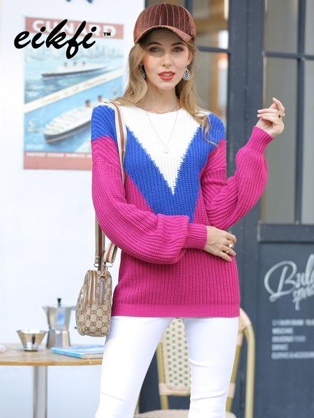 autumn winter women stitching color knitted sweater lady long sleeve female fashion pullover outwear streetwear women's sweaters, White;black
autumn winter women stitching color knitted sweater lady long sleeve female fashion pullover outwear streetwear women's sweaters, White;black