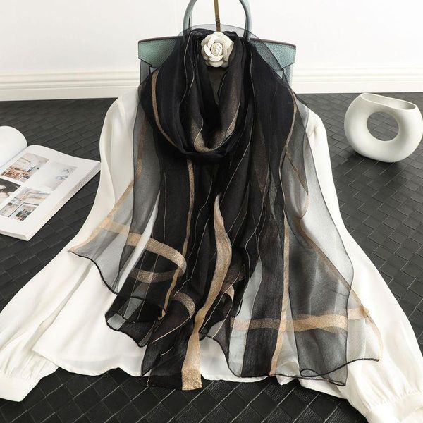 autumn and winter new golden check wool blend solid striped silk scarf women's shawl, Blue;gray
autumn and winter new golden check wool blend solid striped silk scarf women's shawl, Blue;gray