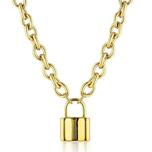 chokers fashion jewelry 18k gold link chain stainless steel padlock pendant statement necklace, Golden;silver
chokers fashion jewelry 18k gold link chain stainless steel padlock pendant statement necklace, Golden;silver