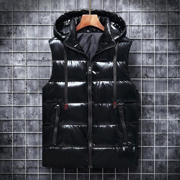 black grey waistcoat men hat detachable autumn winter casual vests for warm down vest with hood sleeveless coat men's, Black;white
black grey waistcoat men hat detachable autumn winter casual vests for warm down vest with hood sleeveless coat men's, Black;white