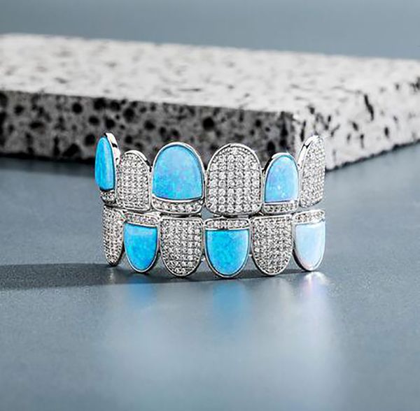 14k cz vampire teeth grillz iced out micro pave cubic zircon blue opal 6 tooth hip hop grill bottom mouth grillzs set with silicon molding b, Black
14k cz vampire teeth grillz iced out micro pave cubic zircon blue opal 6 tooth hip hop grill bottom mouth grillzs set with silicon molding b, Black