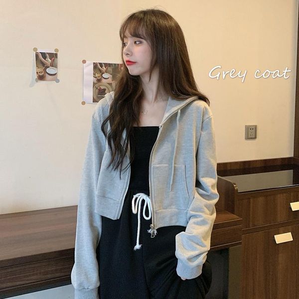 women's hoodies & sweatshirts casual sports short sweater coat autumn korean loose wild long-sleeved hooded cardigan top, Black
women's hoodies & sweatshirts casual sports short sweater coat autumn korean loose wild long-sleeved hooded cardigan top, Black