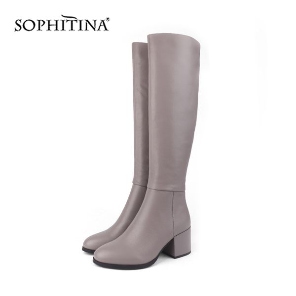 sophitina round toe boots fashion solid genuine leather square heel comfortable shoes women's boots pc203 210513, Black
sophitina round toe boots fashion solid genuine leather square heel comfortable shoes women's boots pc203 210513, Black