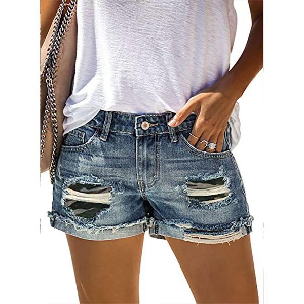 women's shorts summer denim for women leopard print camouflage ripped fashion jeans beach casual, White;black
women's shorts summer denim for women leopard print camouflage ripped fashion jeans beach casual, White;black
