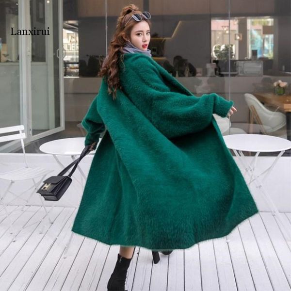 women's knits & tees korean-style bat sleeve large size sweater loose-fit elegant faux mink cashmere solid color x-long knitted cardiga, White
women's knits & tees korean-style bat sleeve large size sweater loose-fit elegant faux mink cashmere solid color x-long knitted cardiga, White