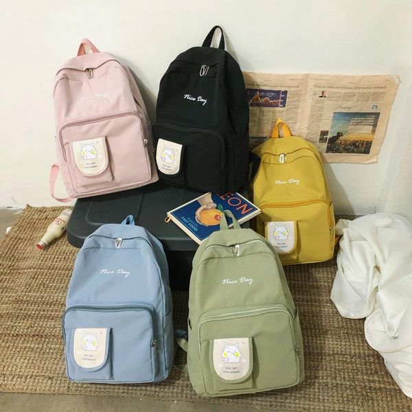 backpack small fresh art style canvas english alphabet student schoolbag sweet girl college color matching
backpack small fresh art style canvas english alphabet student schoolbag sweet girl college color matching