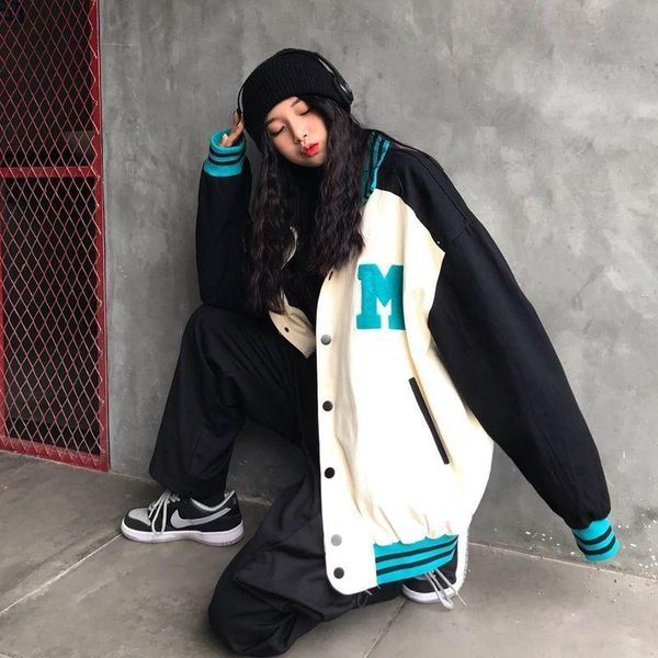 women's jackets 2021 baseball uniform streetwear jacket female korean style loose retro american stand-up collar color matching top, Black;brown
women's jackets 2021 baseball uniform streetwear jacket female korean style loose retro american stand-up collar color matching top, Black;brown
