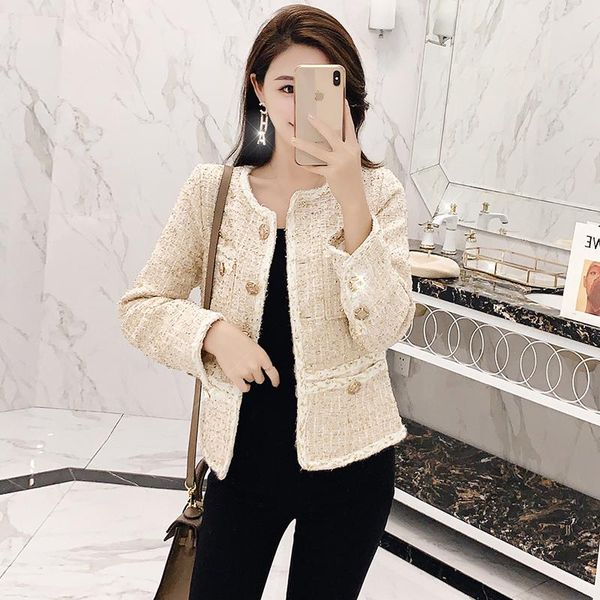 women's jackets autumn winter office lady elegant tweed weave short jacket suit women striped coats and coat, Black;brown
women's jackets autumn winter office lady elegant tweed weave short jacket suit women striped coats and coat, Black;brown
