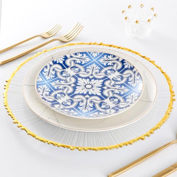 dishes & plates 13 inch western plate nordic transparent glass golden round restaurant el household kitchen tableware
dishes & plates 13 inch western plate nordic transparent glass golden round restaurant el household kitchen tableware