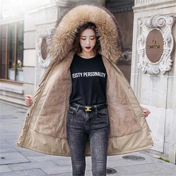 thick warm fur lining long parka winter jacket women's clothing medium hooded coat women 210927, Black
thick warm fur lining long parka winter jacket women's clothing medium hooded coat women 210927, Black