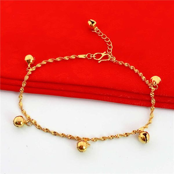copper plated nansha gold women's lengthened and versatile personalized jewelry bell water wave chain transfer bead anklet, Red;blue
copper plated nansha gold women's lengthened and versatile personalized jewelry bell water wave chain transfer bead anklet, Red;blue