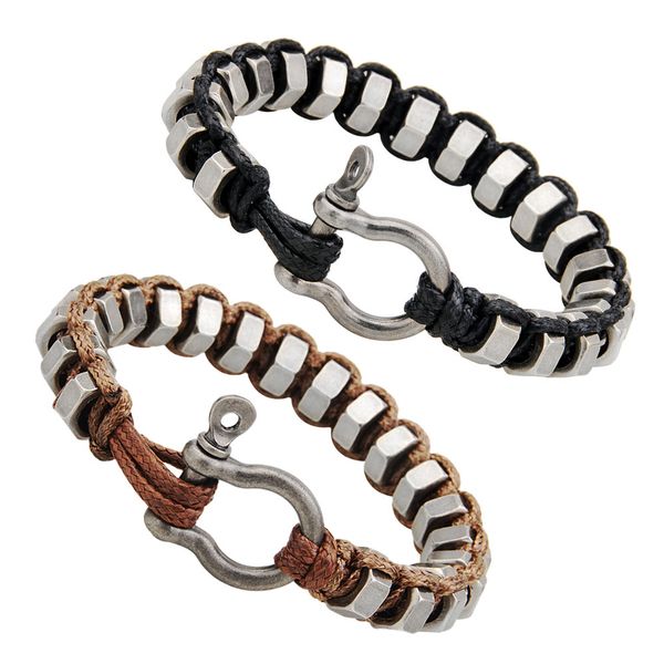 2018 qinuo new fashion personality men's bracelet iron ring copper buckle hand woven bracelet, Golden;silver
2018 qinuo new fashion personality men's bracelet iron ring copper buckle hand woven bracelet, Golden;silver
