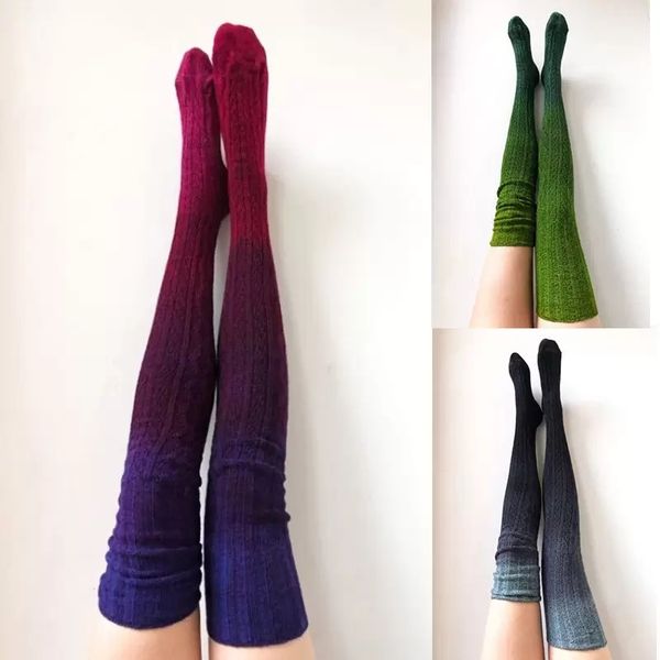 female socks knitted stockings gradient color long tube winter woolen warm all-match stocking for women wine red/green/gray xmas gift dancin, Pink;yellow
female socks knitted stockings gradient color long tube winter woolen warm all-match stocking for women wine red/green/gray xmas gift dancin, Pink;yellow