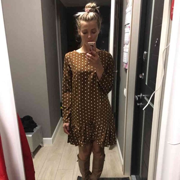 casual dresses women autumn fashion polka dot chiffon long sleeve o neck ruffle female yellow retro vestido mujer dzo9, Black;gray
casual dresses women autumn fashion polka dot chiffon long sleeve o neck ruffle female yellow retro vestido mujer dzo9, Black;gray