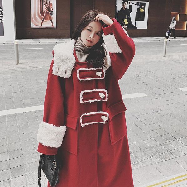 women's wool & blends lamb coat women winter korean loose temperament velvet padded thick mid-length over-the-knee parka cotton-padded, Black
women's wool & blends lamb coat women winter korean loose temperament velvet padded thick mid-length over-the-knee parka cotton-padded, Black